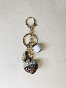 Gold Keychains | Diamond Heart