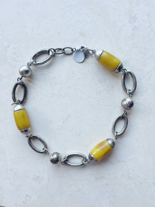 Reworked Metal | Citrine Link Necklace