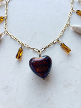 Load image into Gallery viewer, Reworked Metal | Amber Heart Necklace
