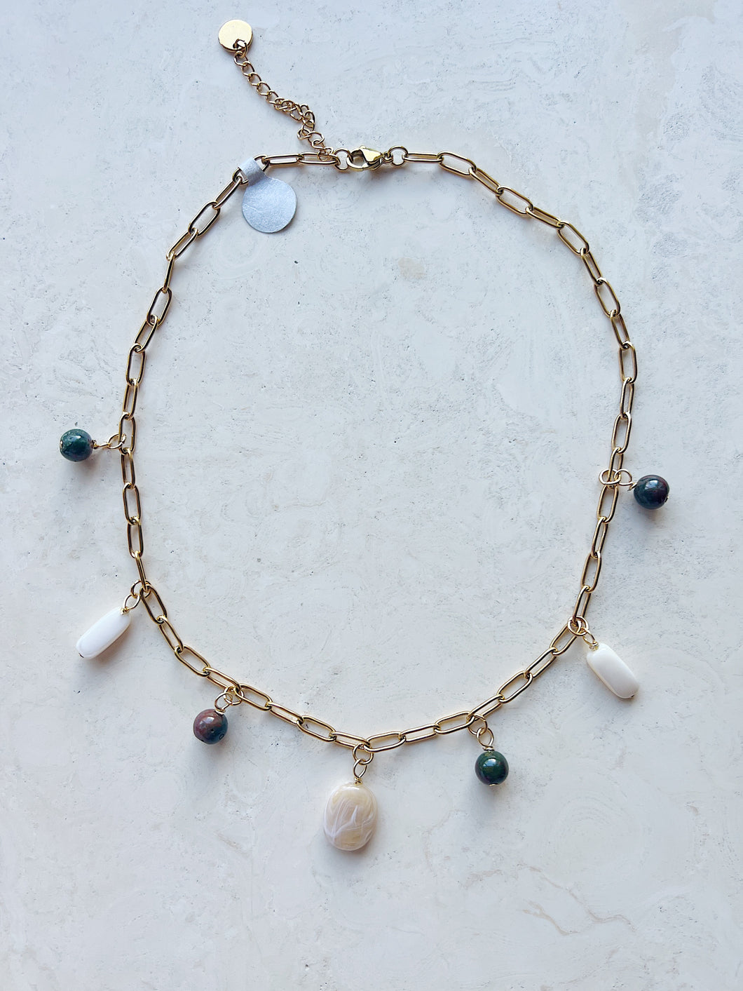 Reworked Metal | Stone Necklace