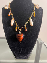 Load image into Gallery viewer, Reworked Metal | Amber Heart Necklace
