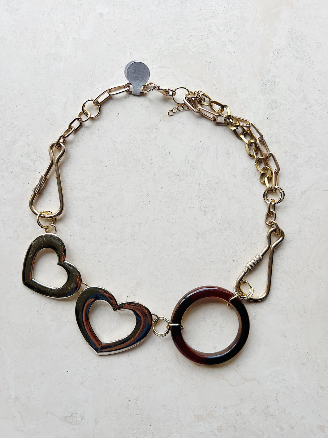 Reworked Metal | Heart Orbit Necklace