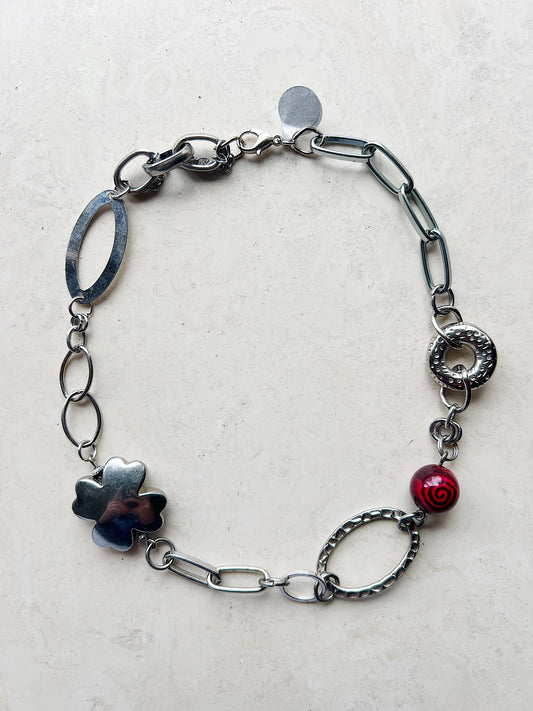 Reworked Metal | Four Leaf Necklace