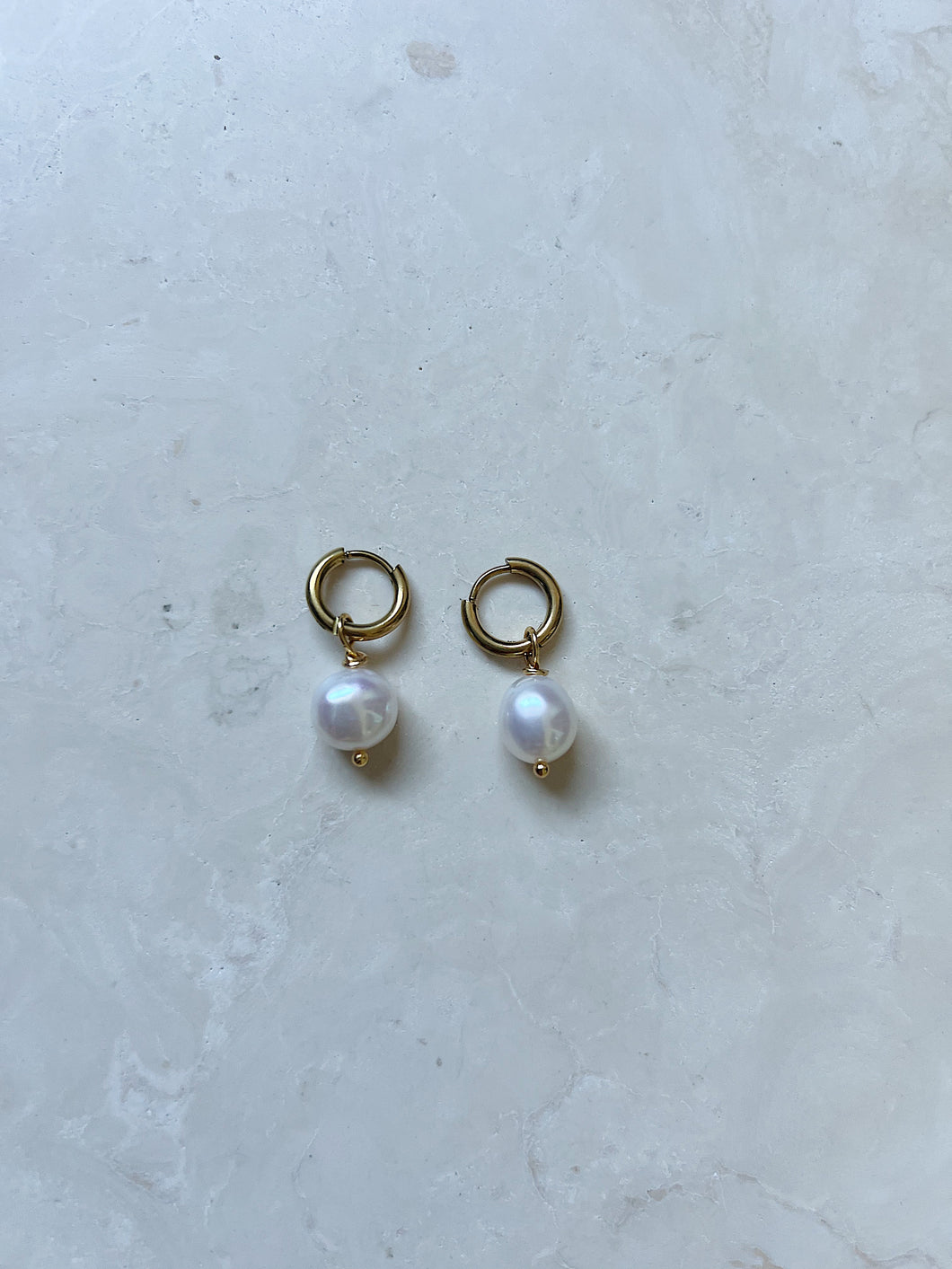 Earrings | Gold Large Pearler