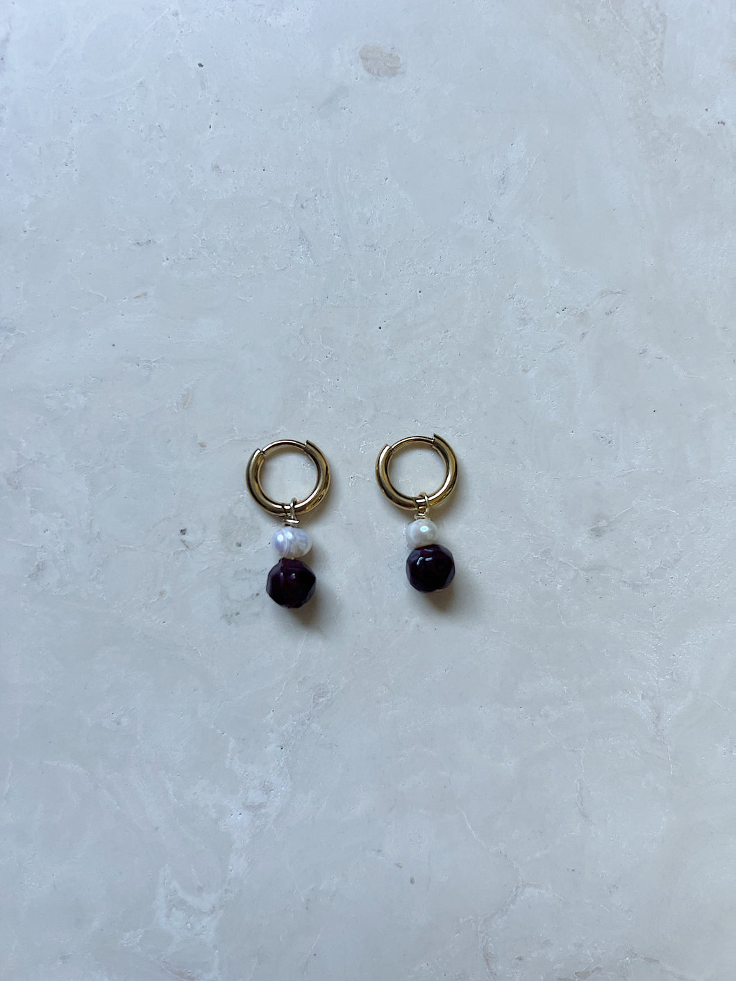 Earrings | Gold Maroon