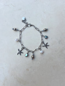 Reworked Metal Bracelet | Star Fish Charms