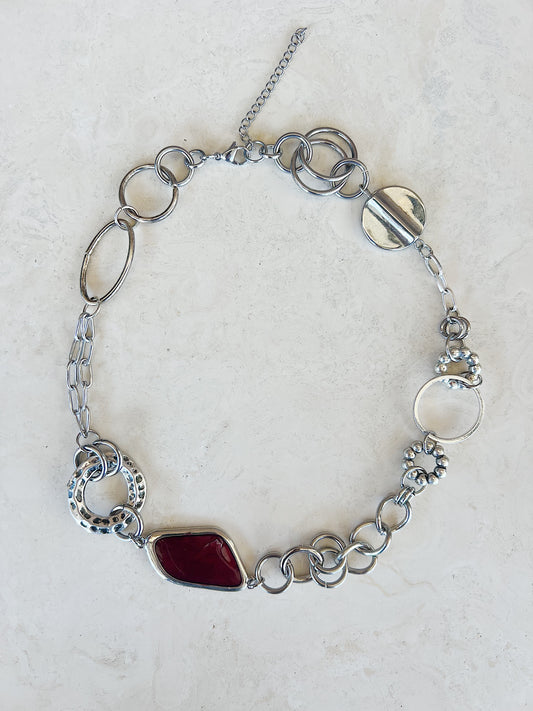 Reworked Metal | Crimson Necklace