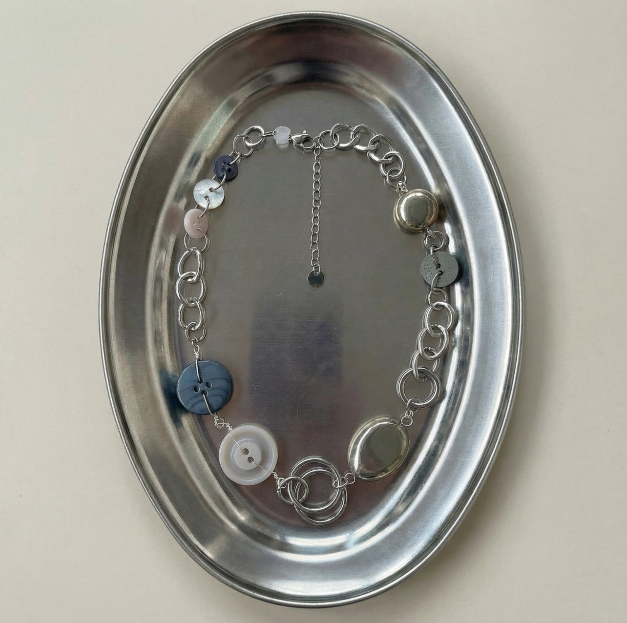 Reworked Metal | Blue Assembly Necklace