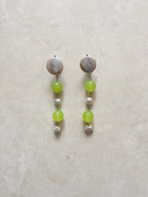 Load image into Gallery viewer, Stone | Neon Green Drop Earrings
