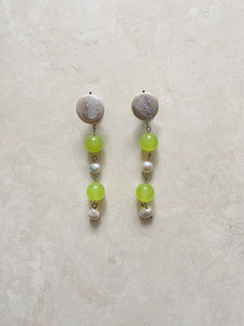 Stone | Neon Green Drop Earrings