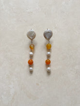 Load image into Gallery viewer, Stone | Orange Stripe Agate Drop Earrings
