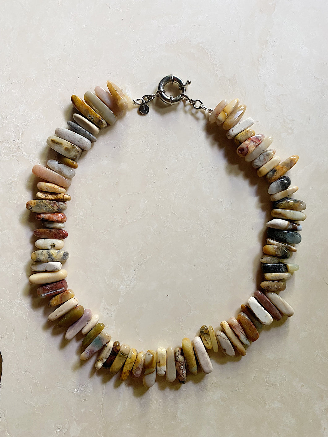 Coral | Lace Agate Necklace
