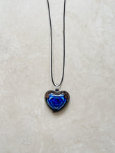 Load image into Gallery viewer, Pendant | Blue Glass Heart Necklace

