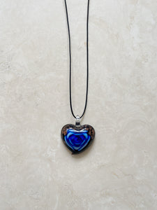 Pendant | Blue Glass Heart Necklace