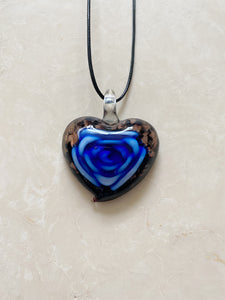 Pendant | Blue Glass Heart Necklace