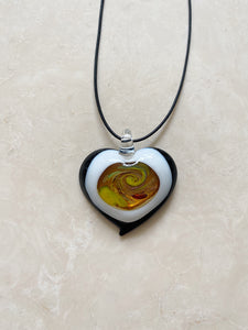 Pendant | Orange Glass Heart Necklace