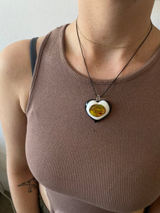 Pendant | Orange Glass Heart Necklace