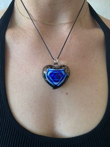 Pendant | Blue Glass Heart Necklace