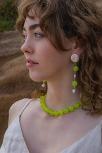 Stone | Neon Green Jade Necklace
